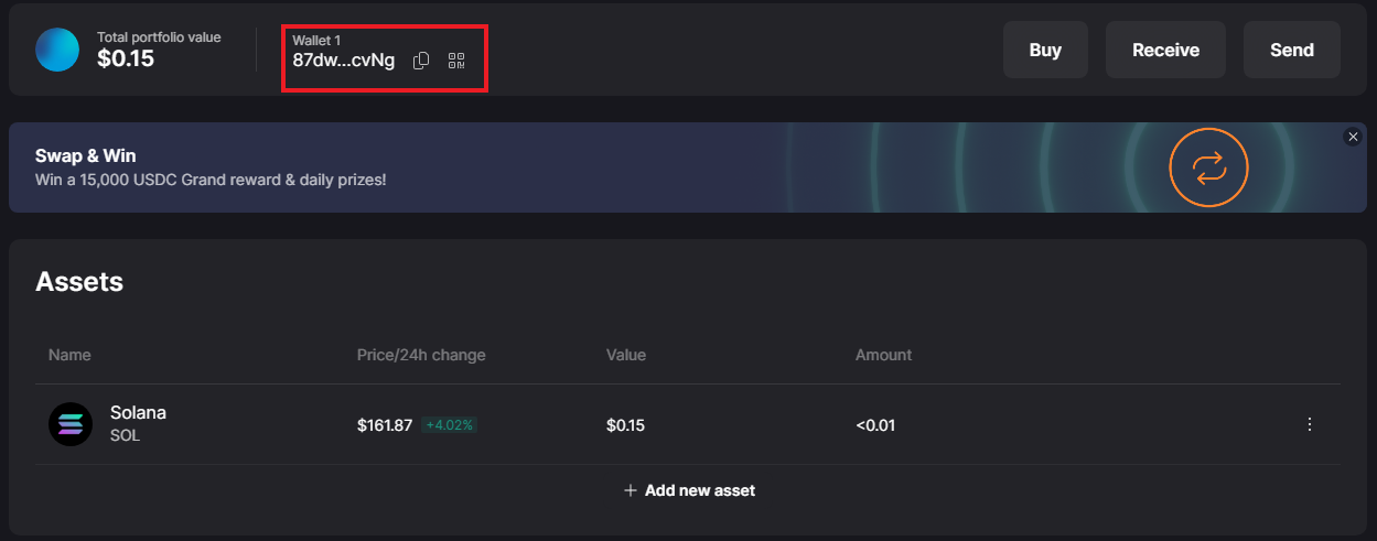 Solfare Wallet Screenshot